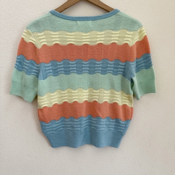 Anthropologie Colorblocked Novelty-Stitch Tee Medium - Picture 7 of 8